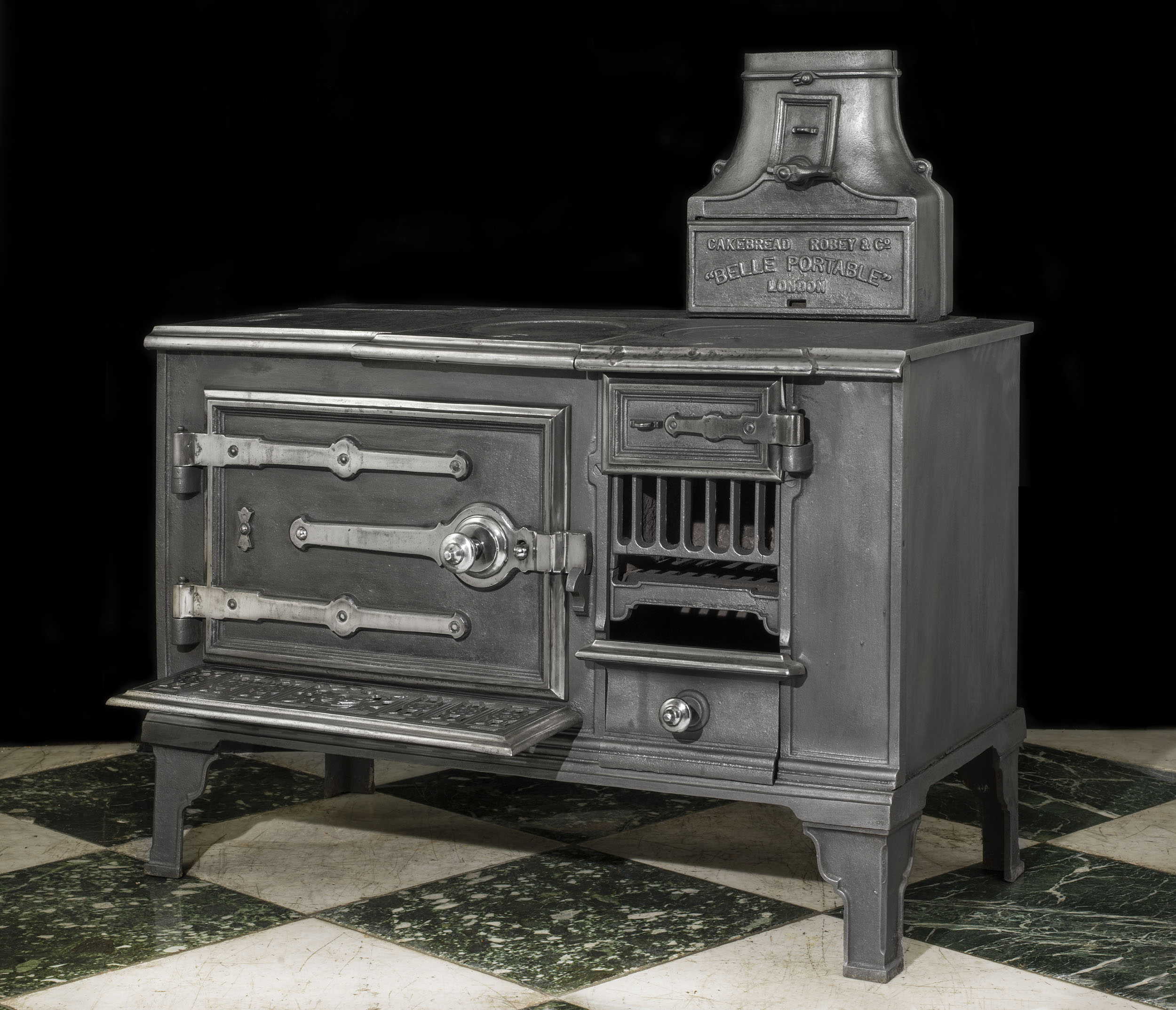 A Portable Victorian Cast Iron Kitchen Range