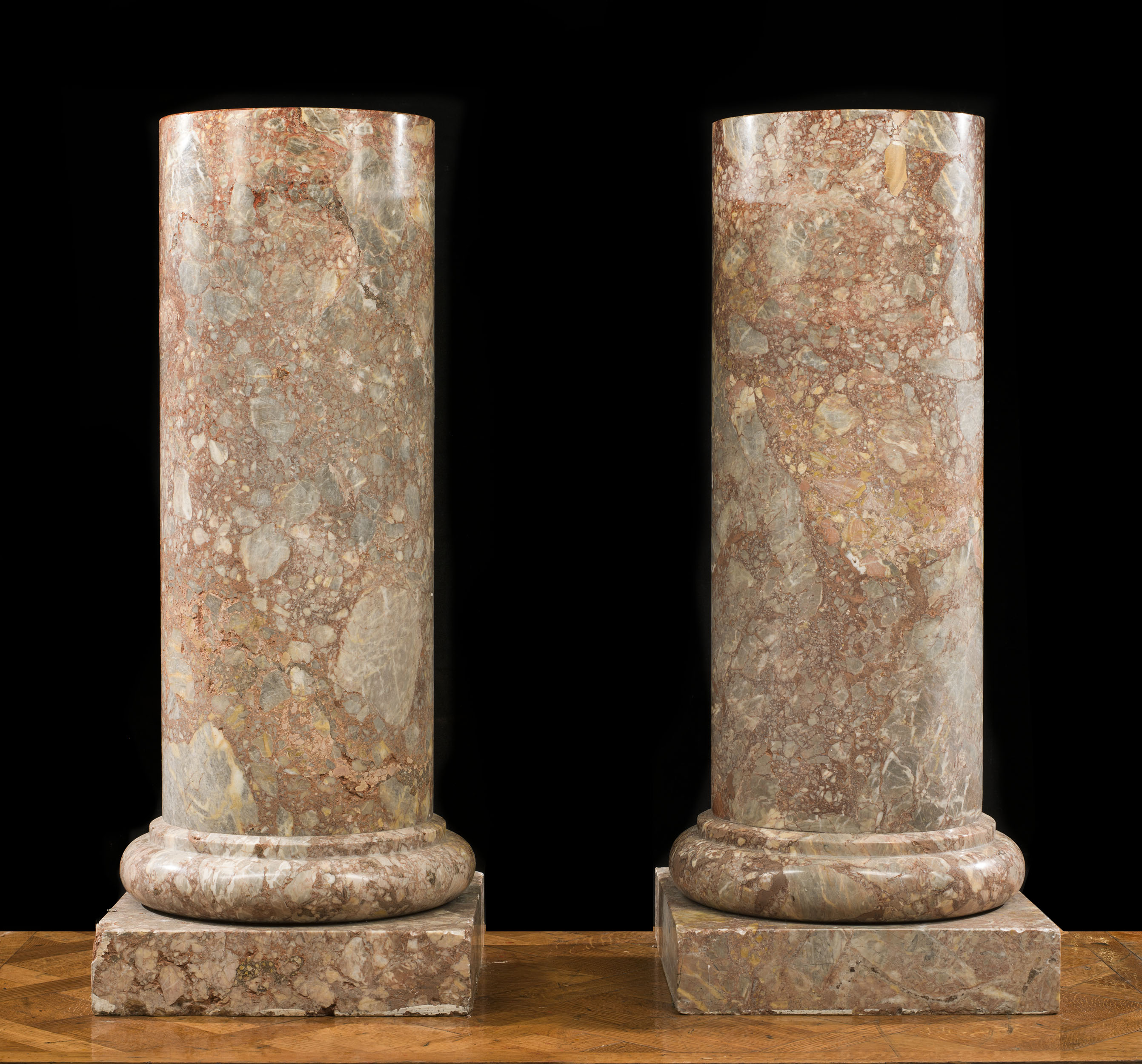 A Pair of Breccia Marble Victorian Columns