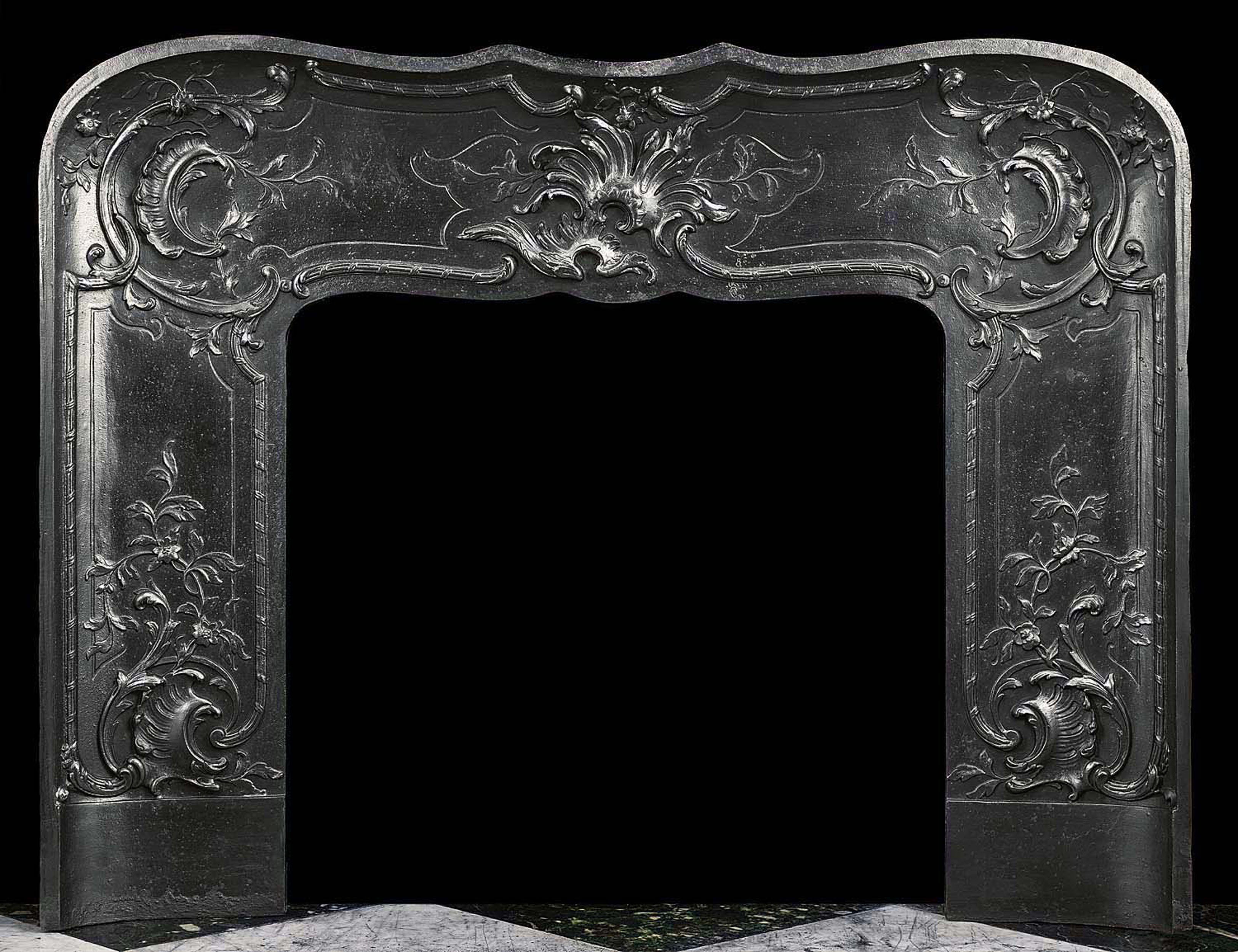  Foliate and Floral cast iron Louis XVI Fireplace Insert   