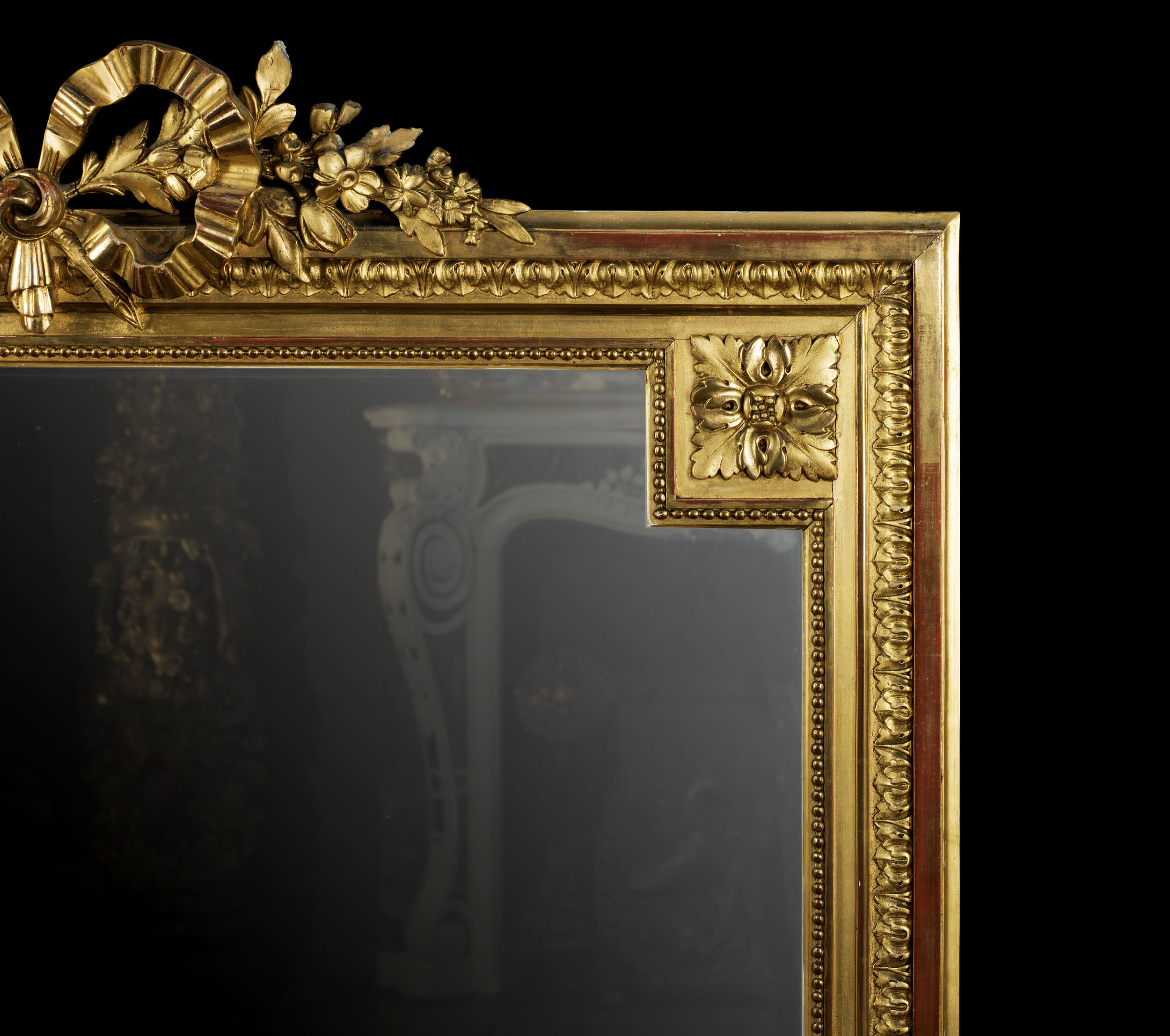 A Carved & Gilded French Overmantel Mirror