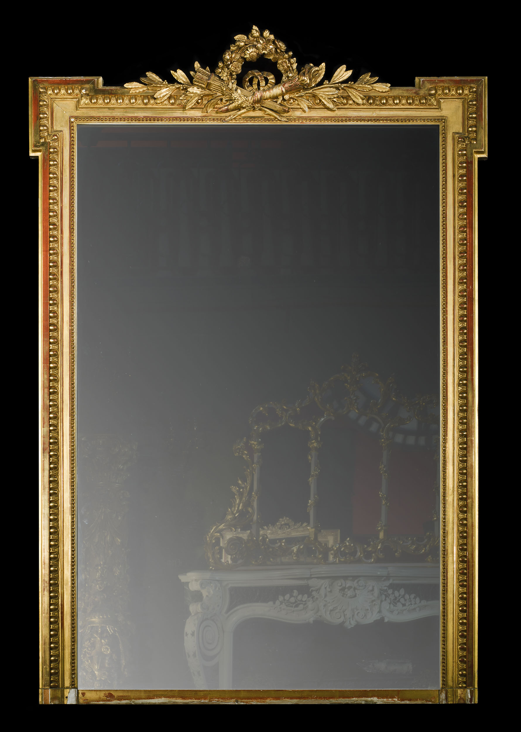 A Classical Style Gilded Overmantel Mirror