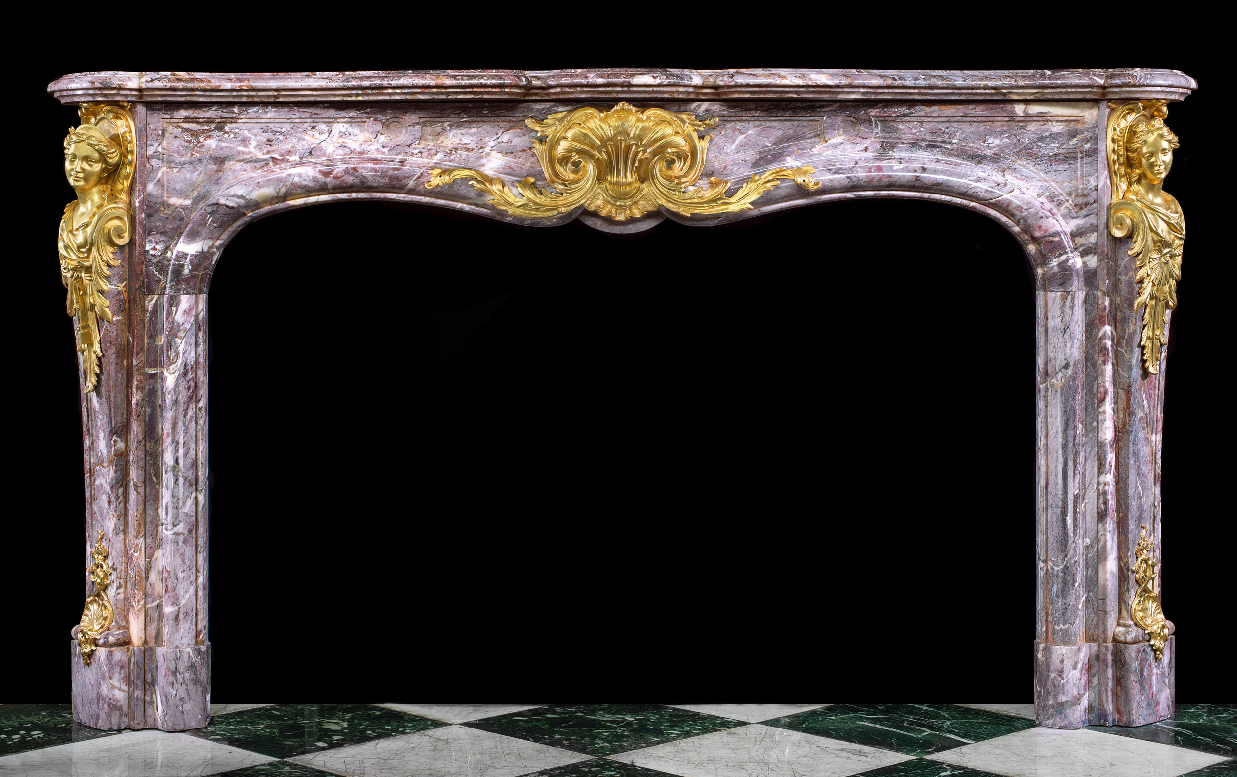  A Louis XV Style Fleur De Pêche Fireplace
