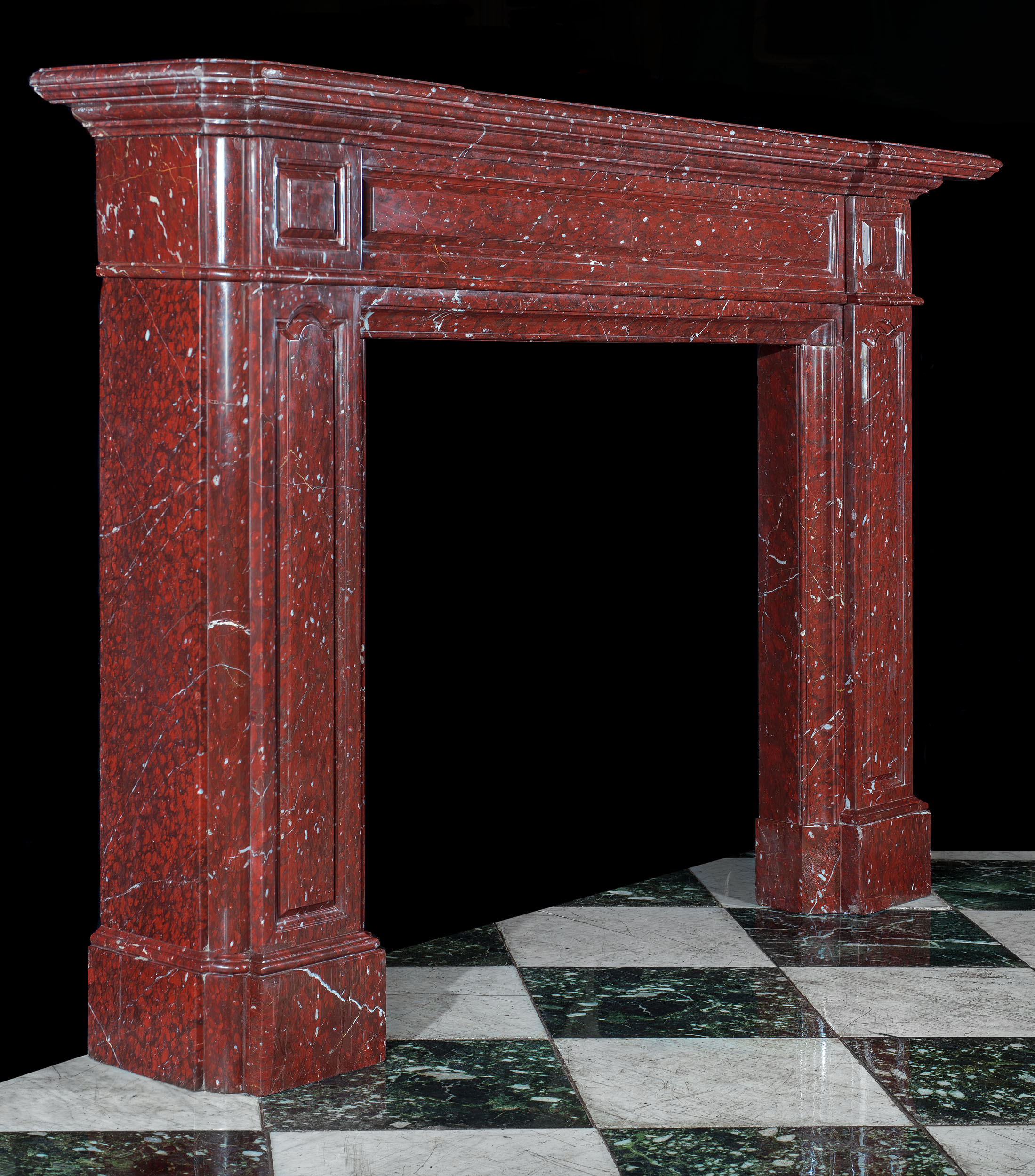  A Griotte Rouge Marble Victorian Fireplace