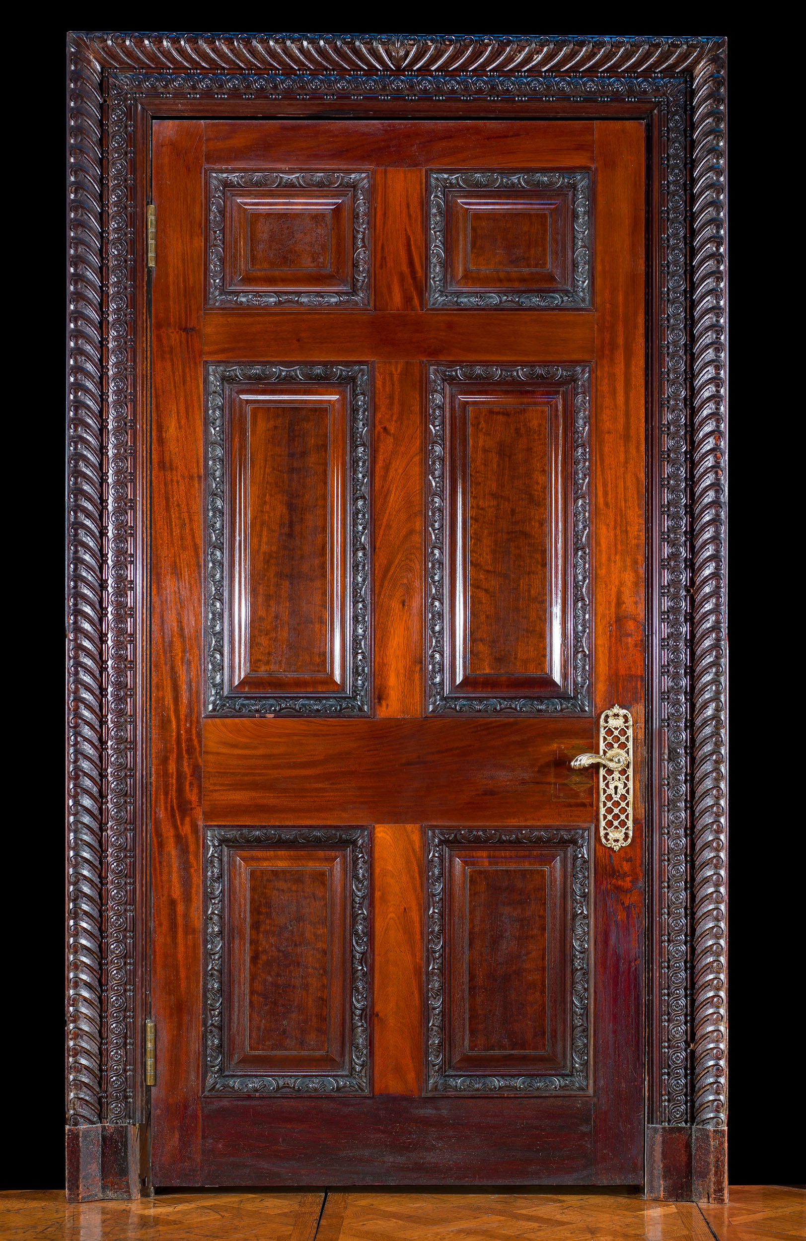 A Victorian Walnut Marquetry Door