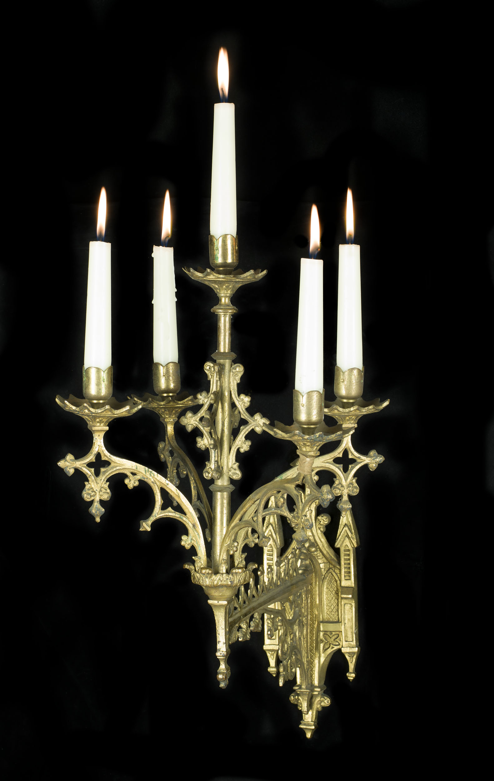 Pugin Style Silver Plated Wall Lights