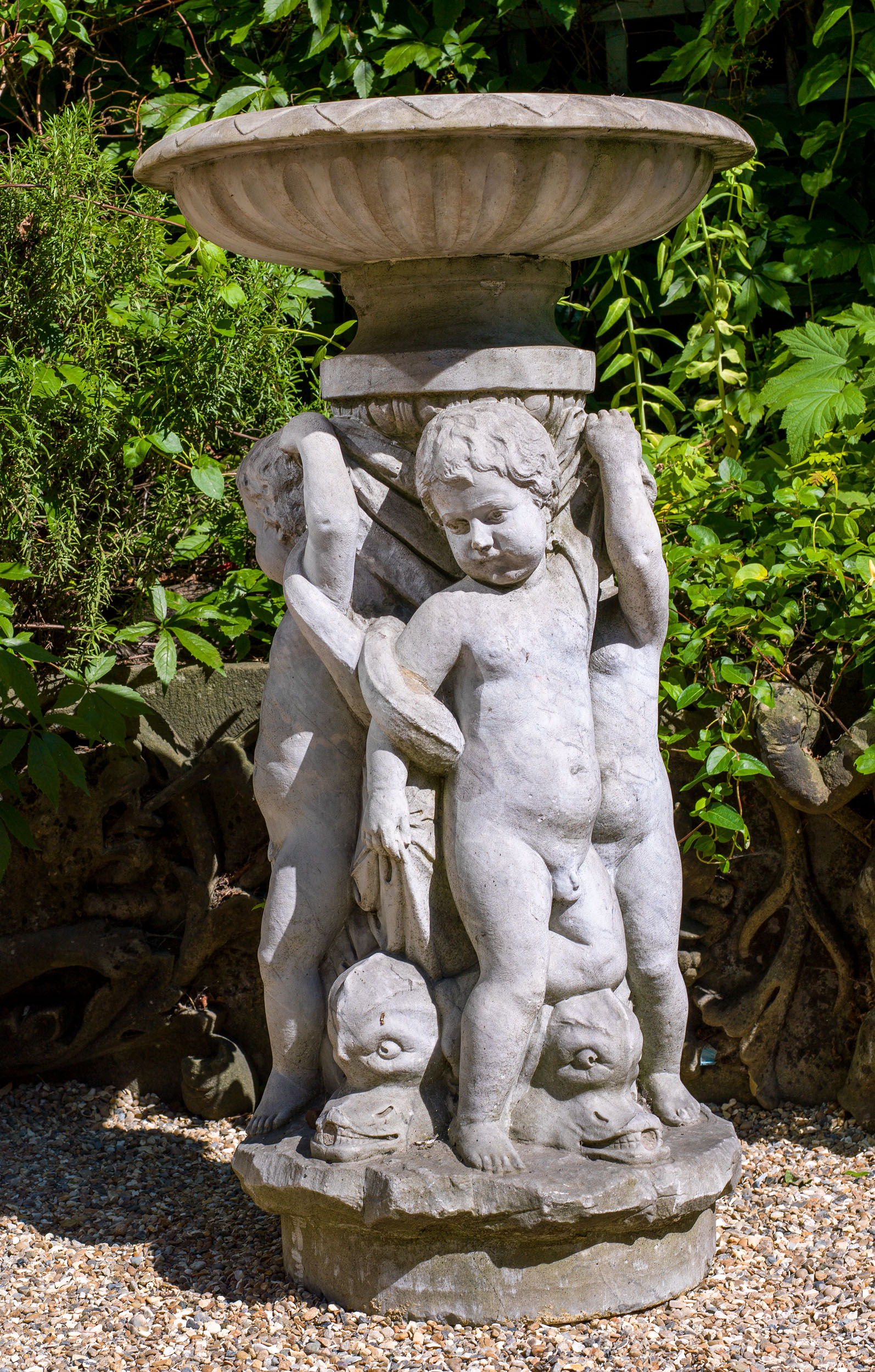 An Italian Carrara Marble Putti Fountain
