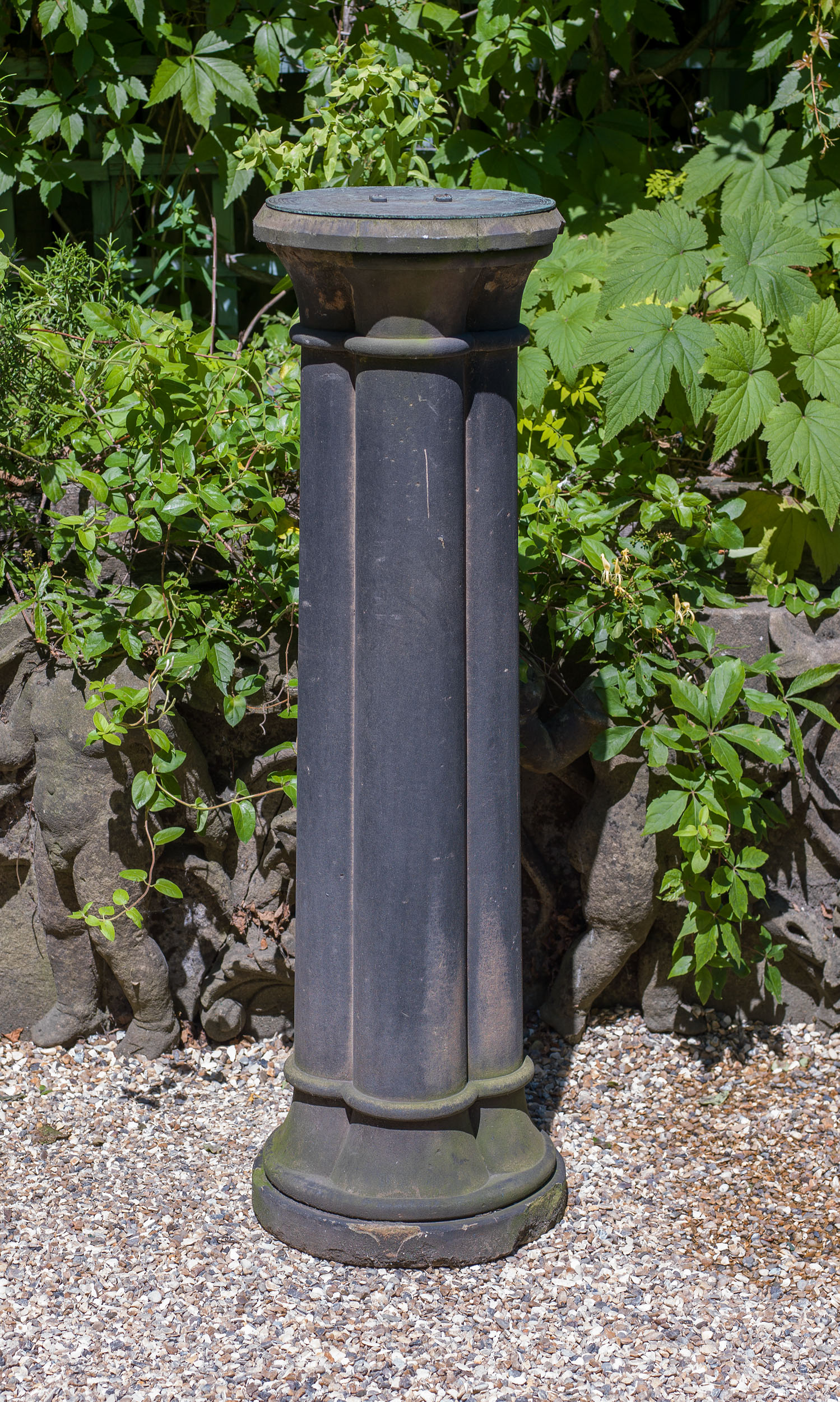 A Victorian Bronze Sundial on a Stone Plinth