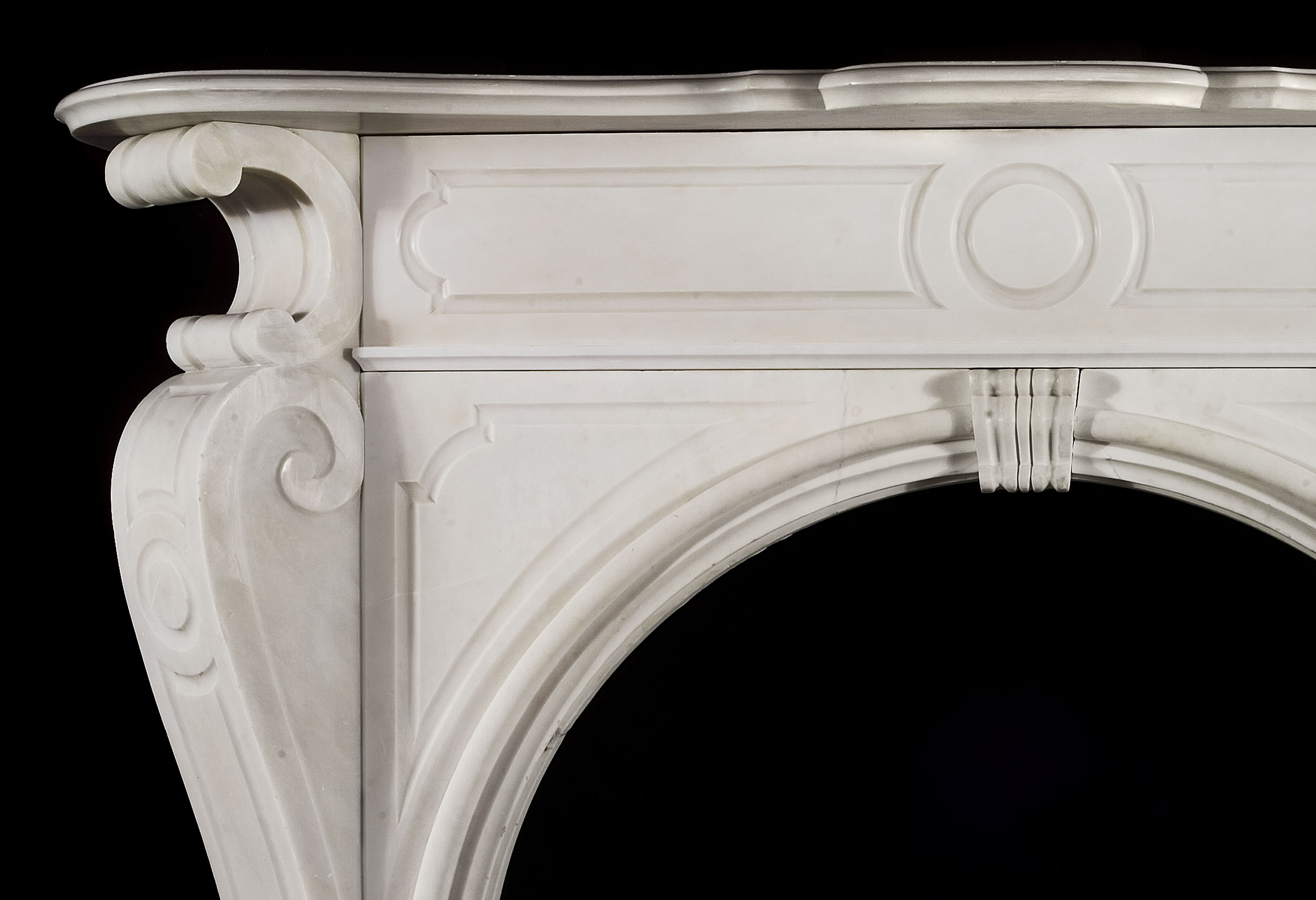 A Victorian white marble Fireplace Surround

