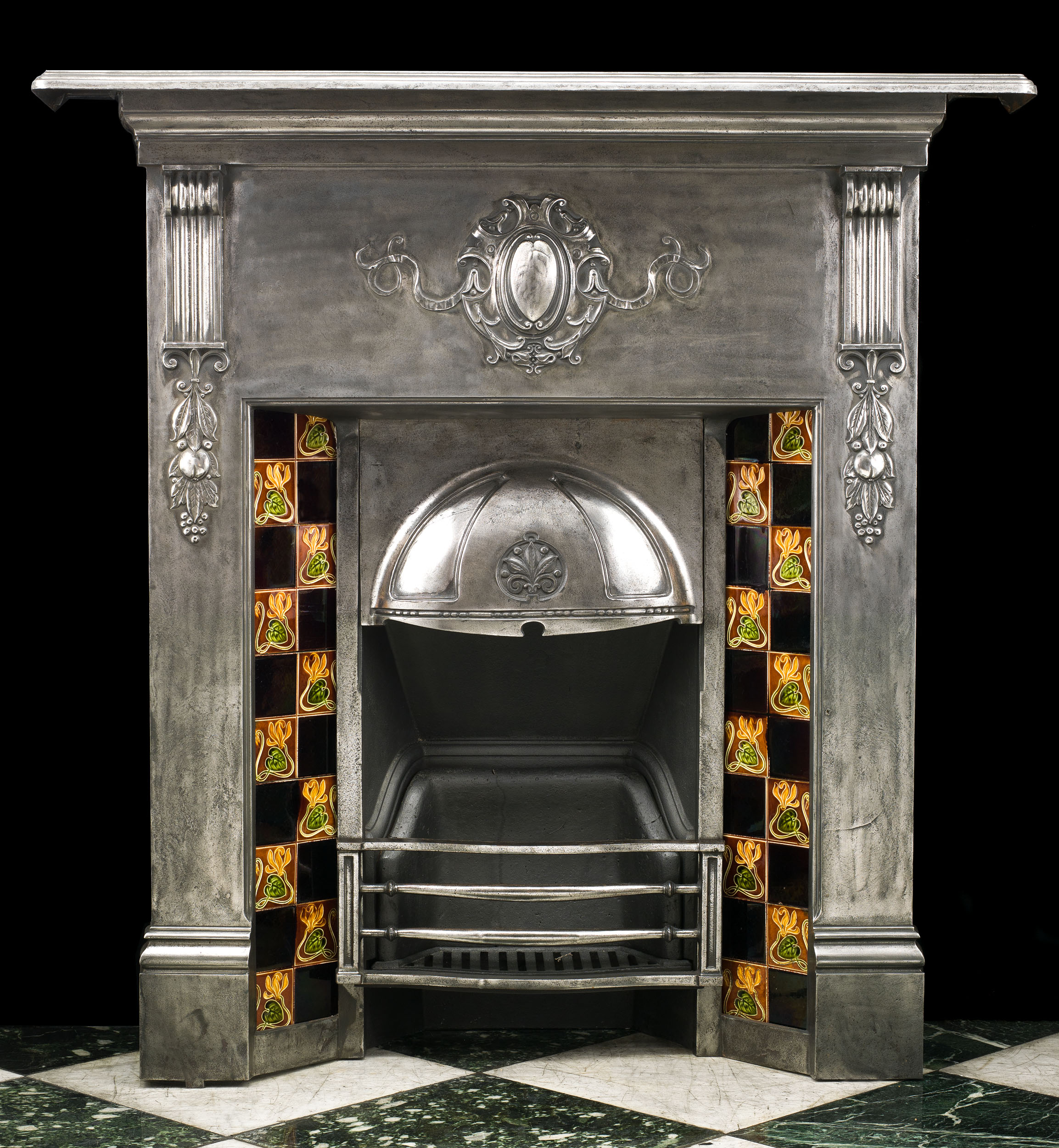 A Victorian cast iron Antique Fireplace Mantel