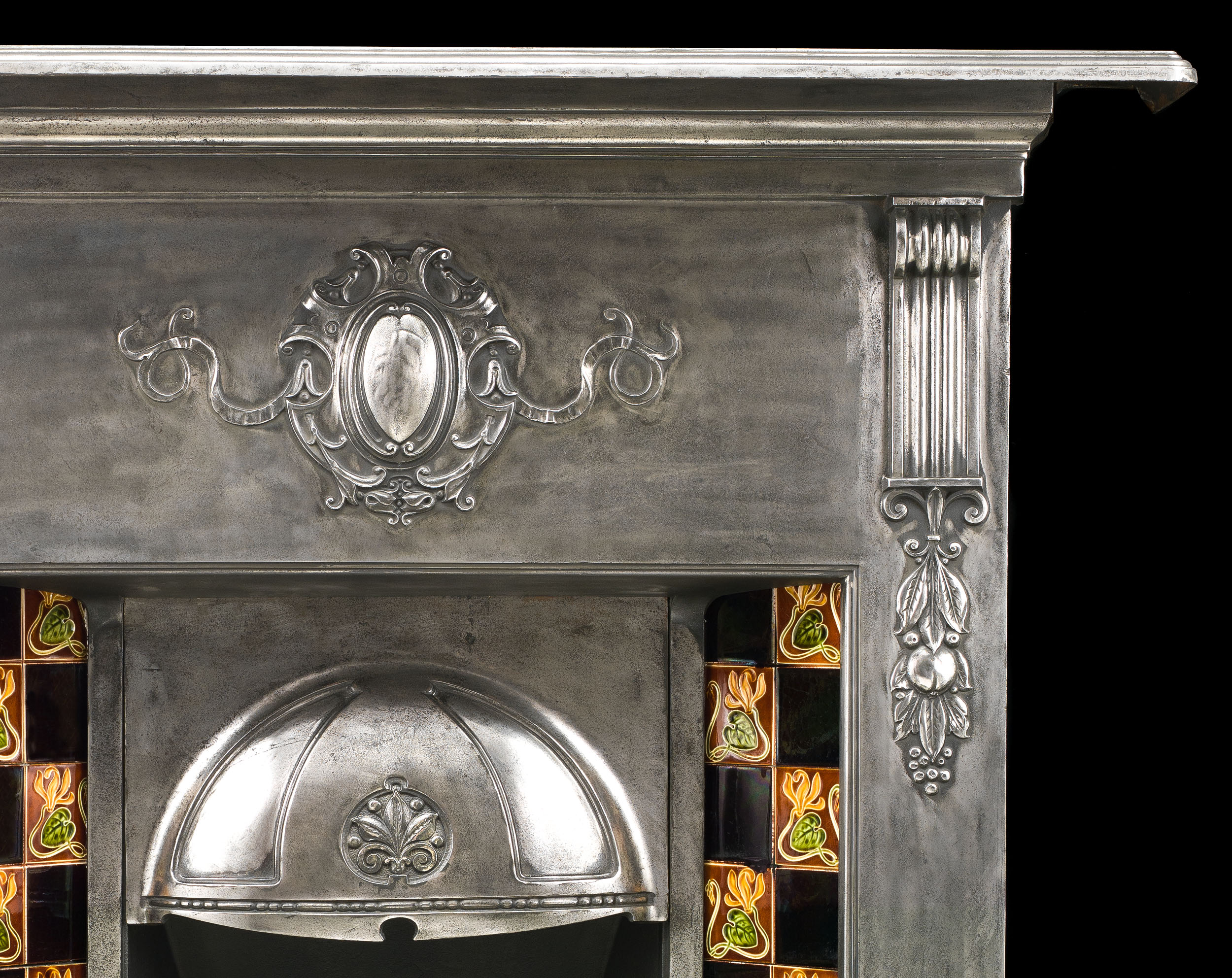 A Victorian cast iron Antique Fireplace Mantel