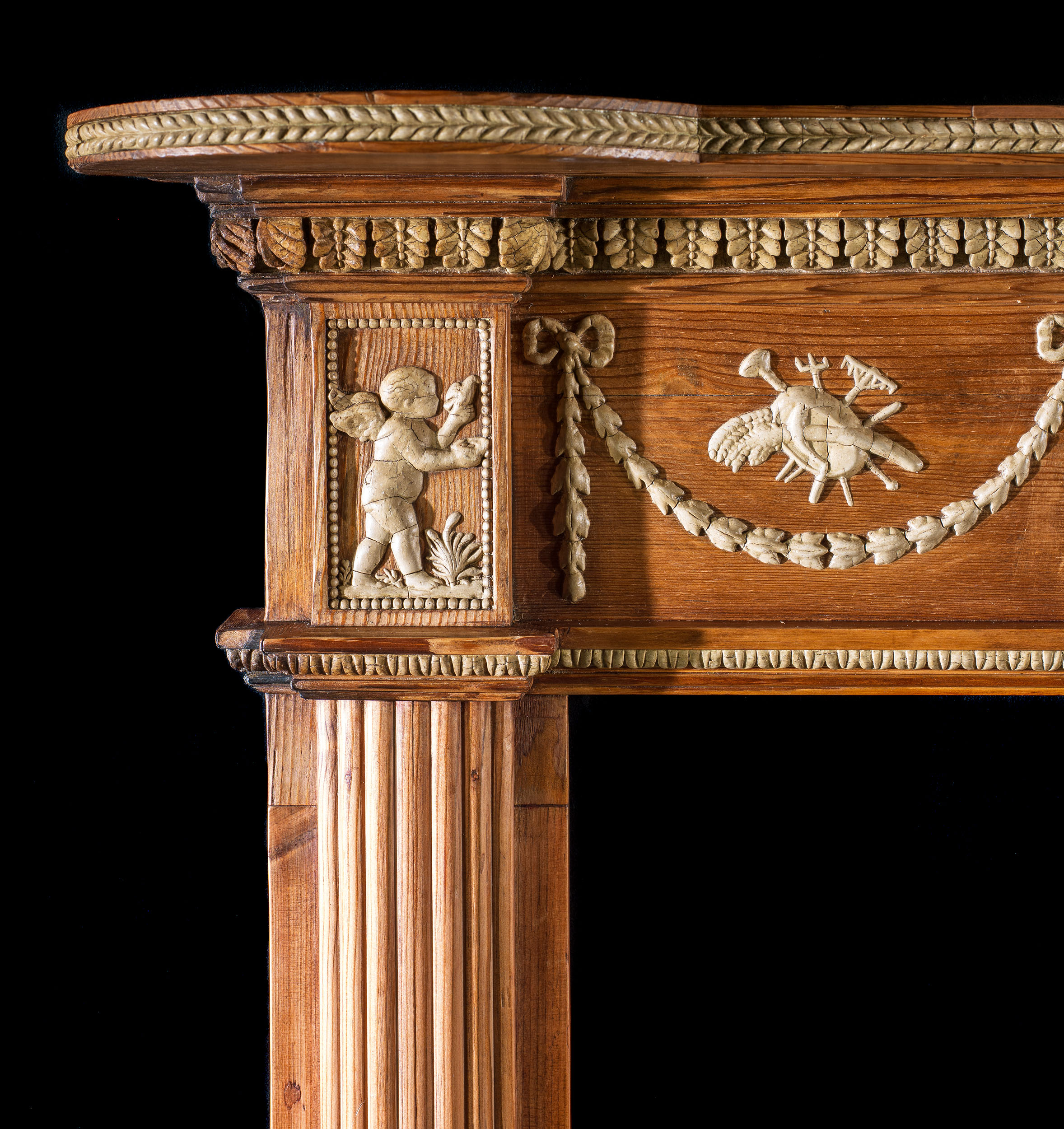 An Adam Style Carved Pine Fire Surround
