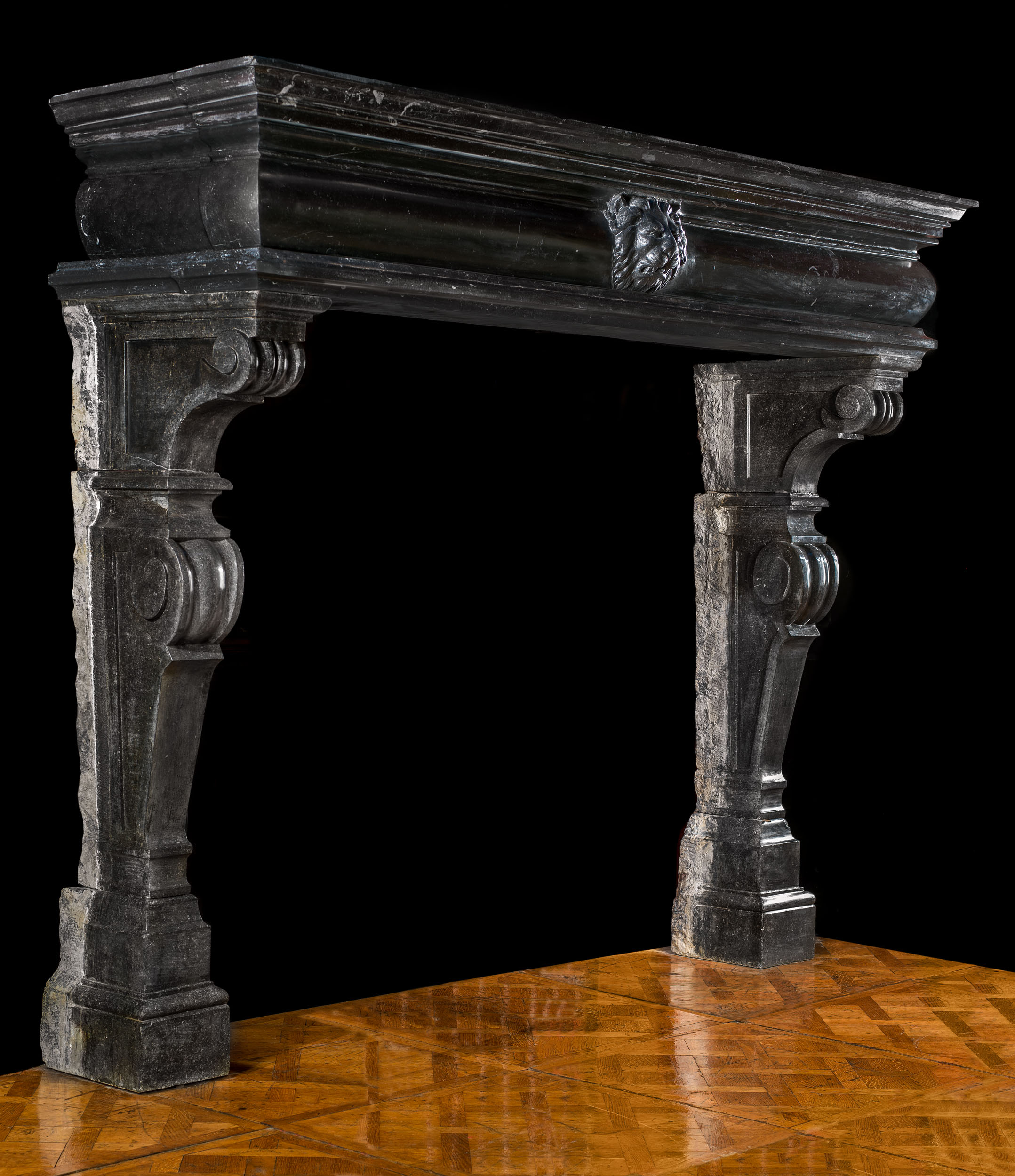 Baroque Fossil Stone Fireplace Mantel
