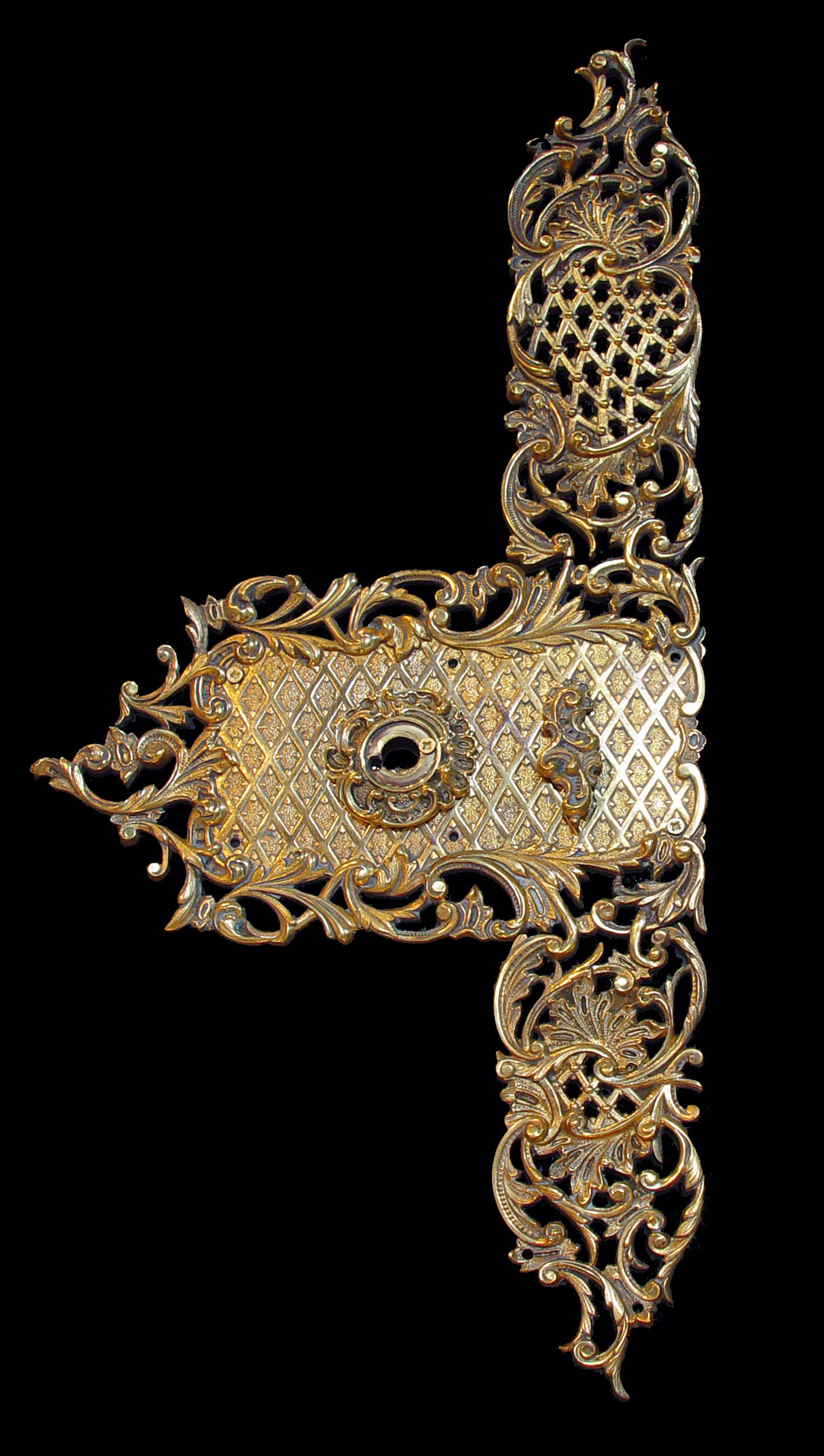 A Louis XV Style Cast Brass Door Plate
