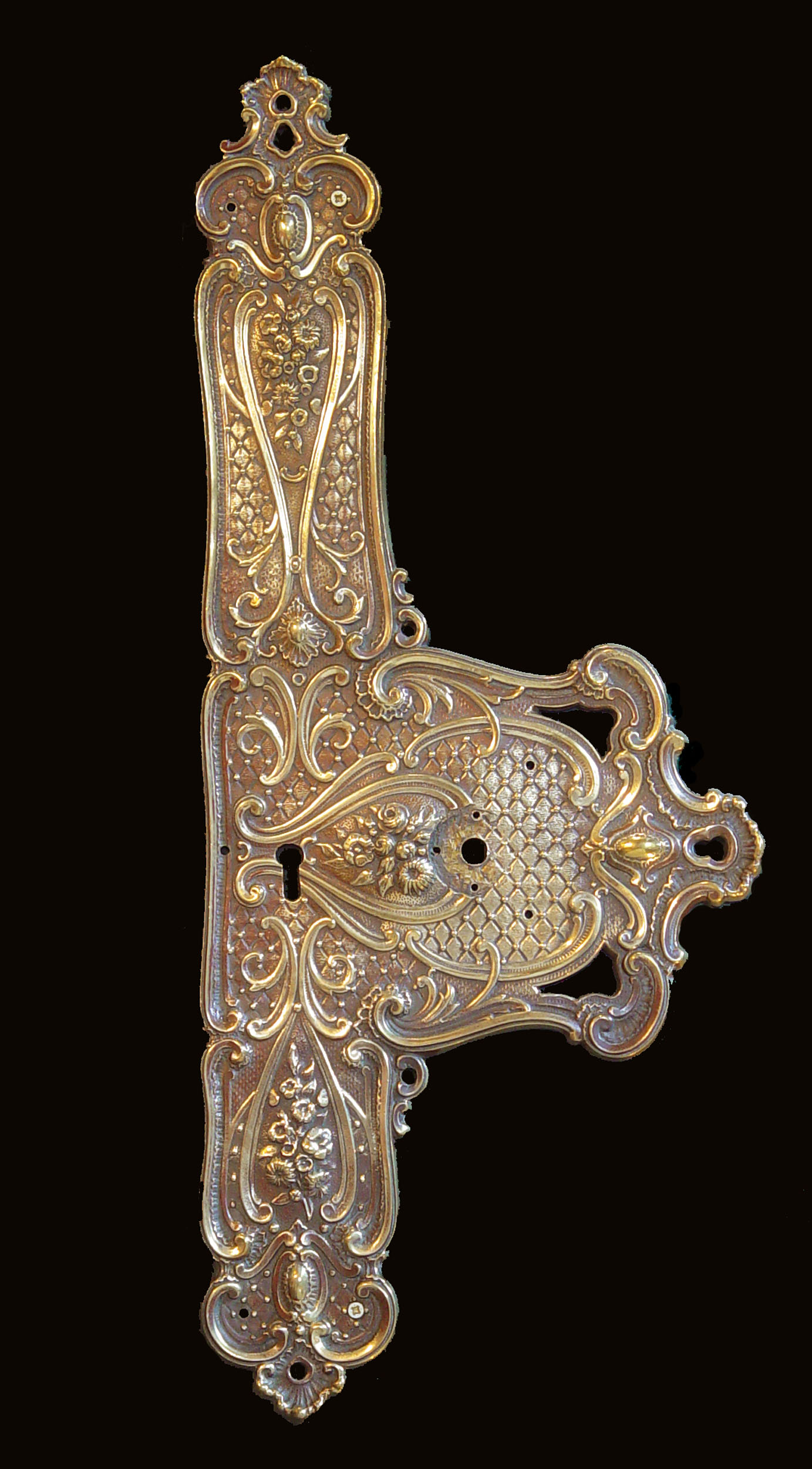 A Louis XV Style Cast Brass Door Plate 
