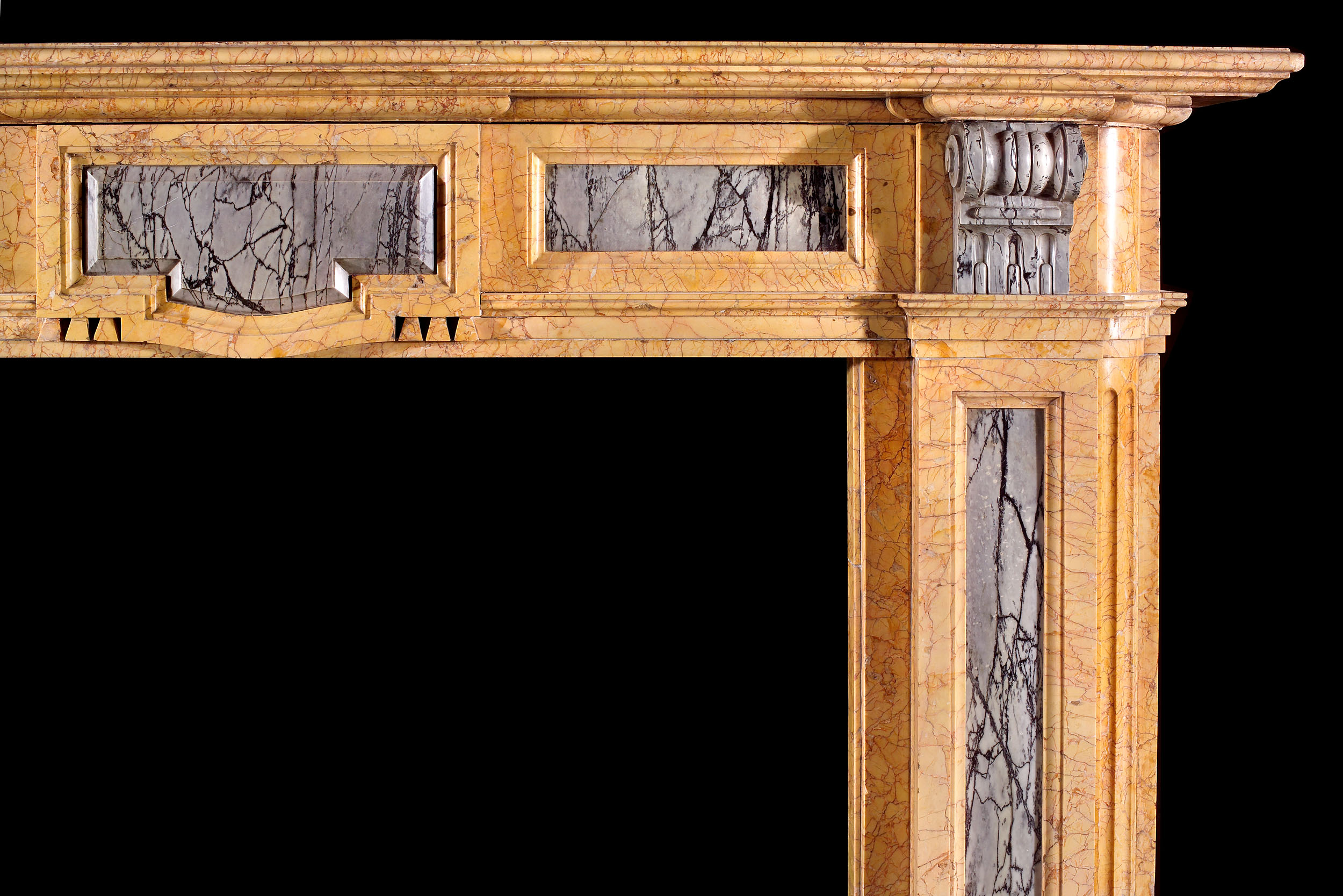A Victorian antique marble fireplace surround 
