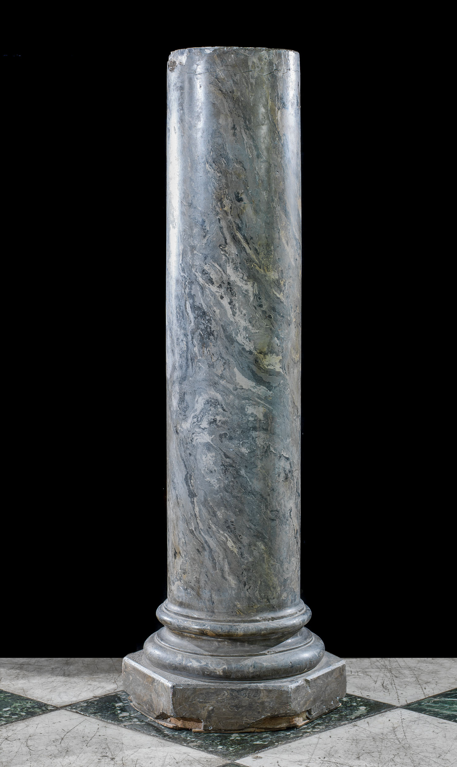 A tall Scagliola column plinth 