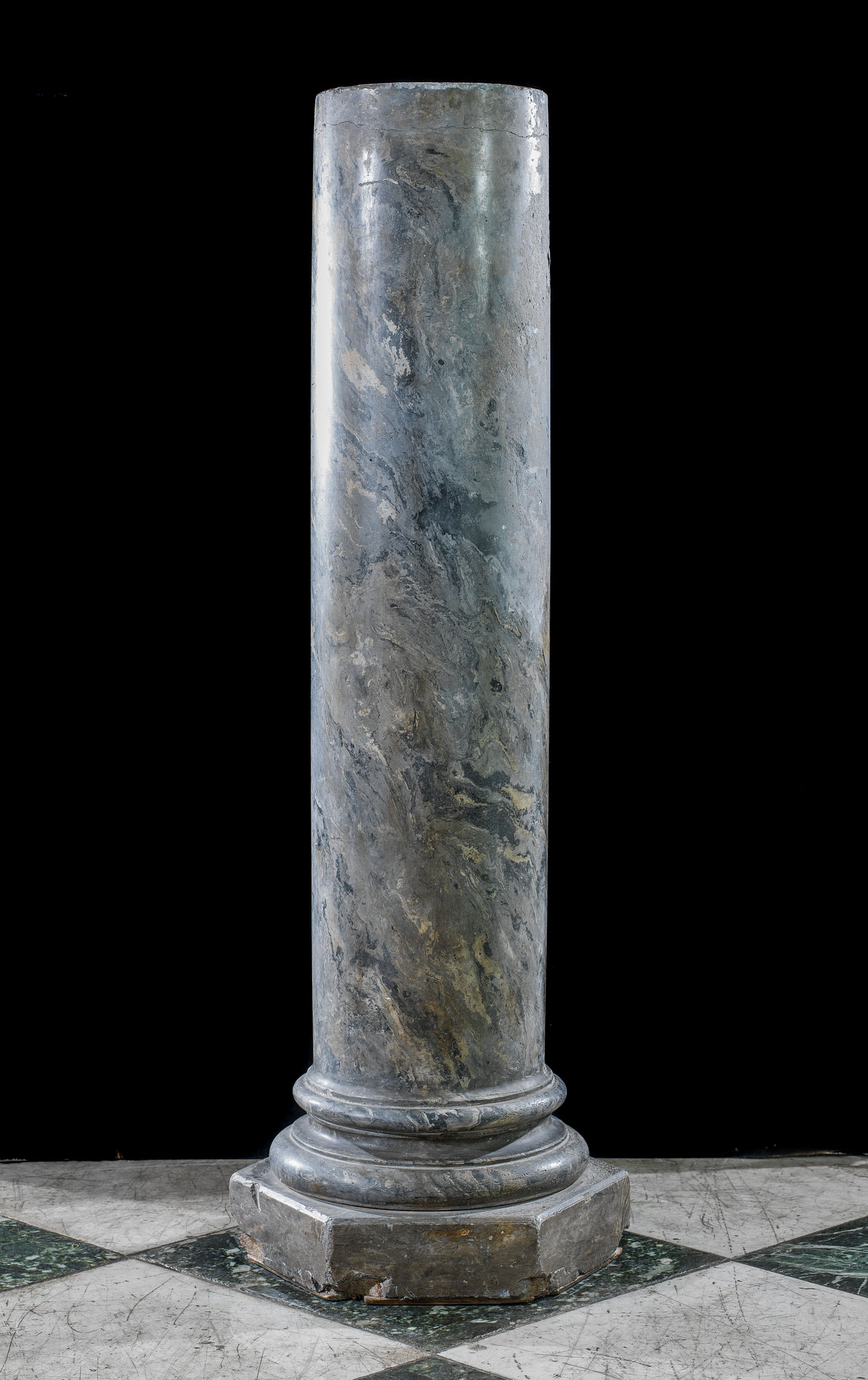 A tall Scagliola column plinth 