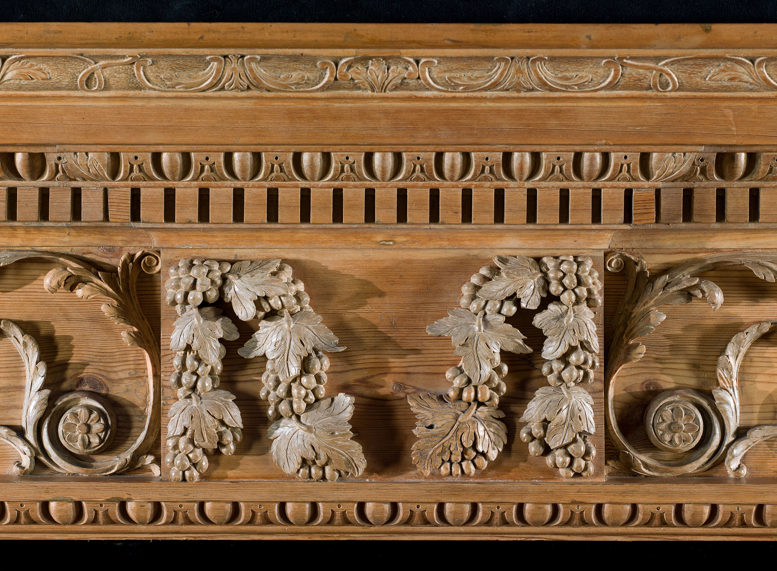 A George II Carved Pine Fireplace Mantel