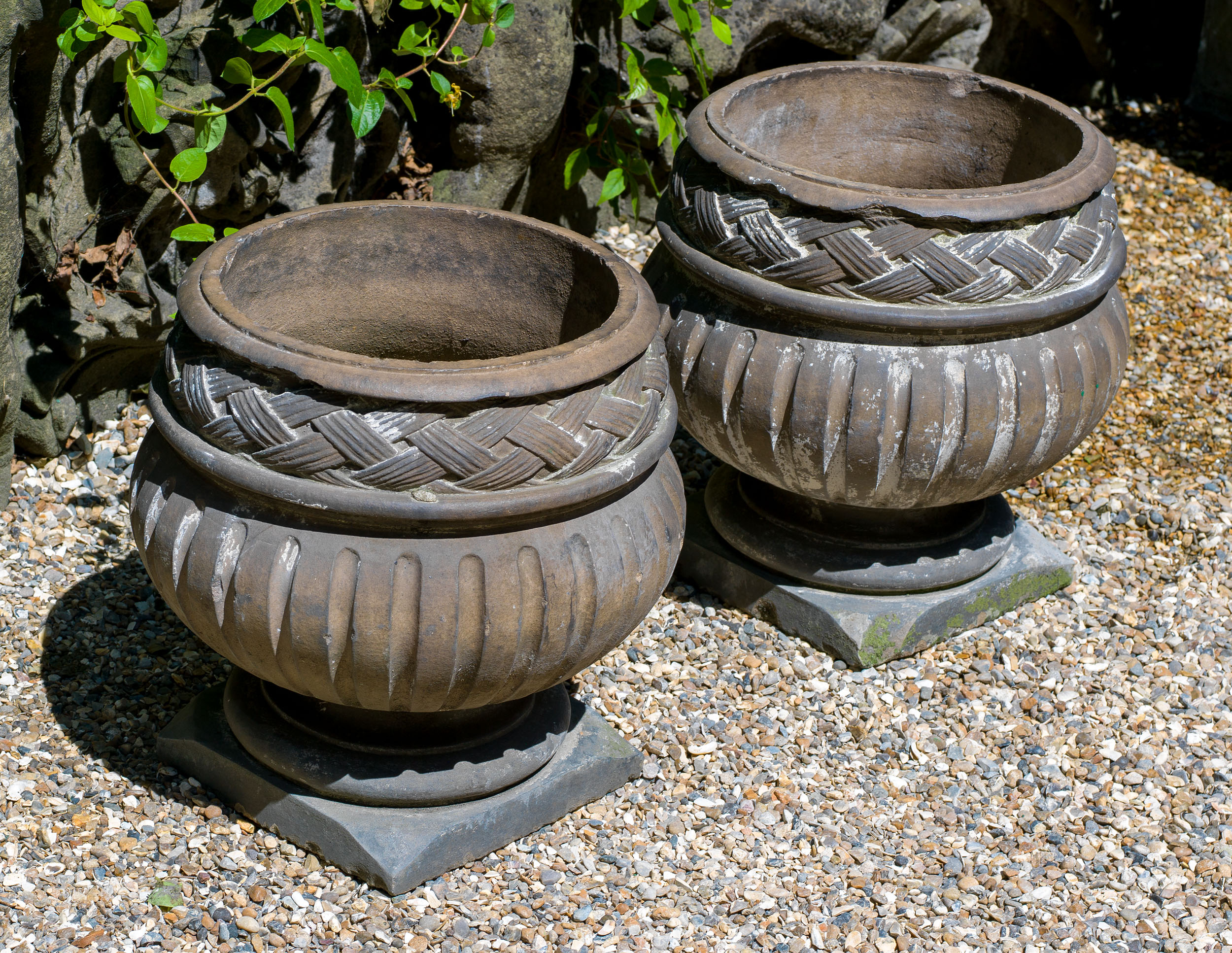 A Pair of Terracotta Garden Urns
