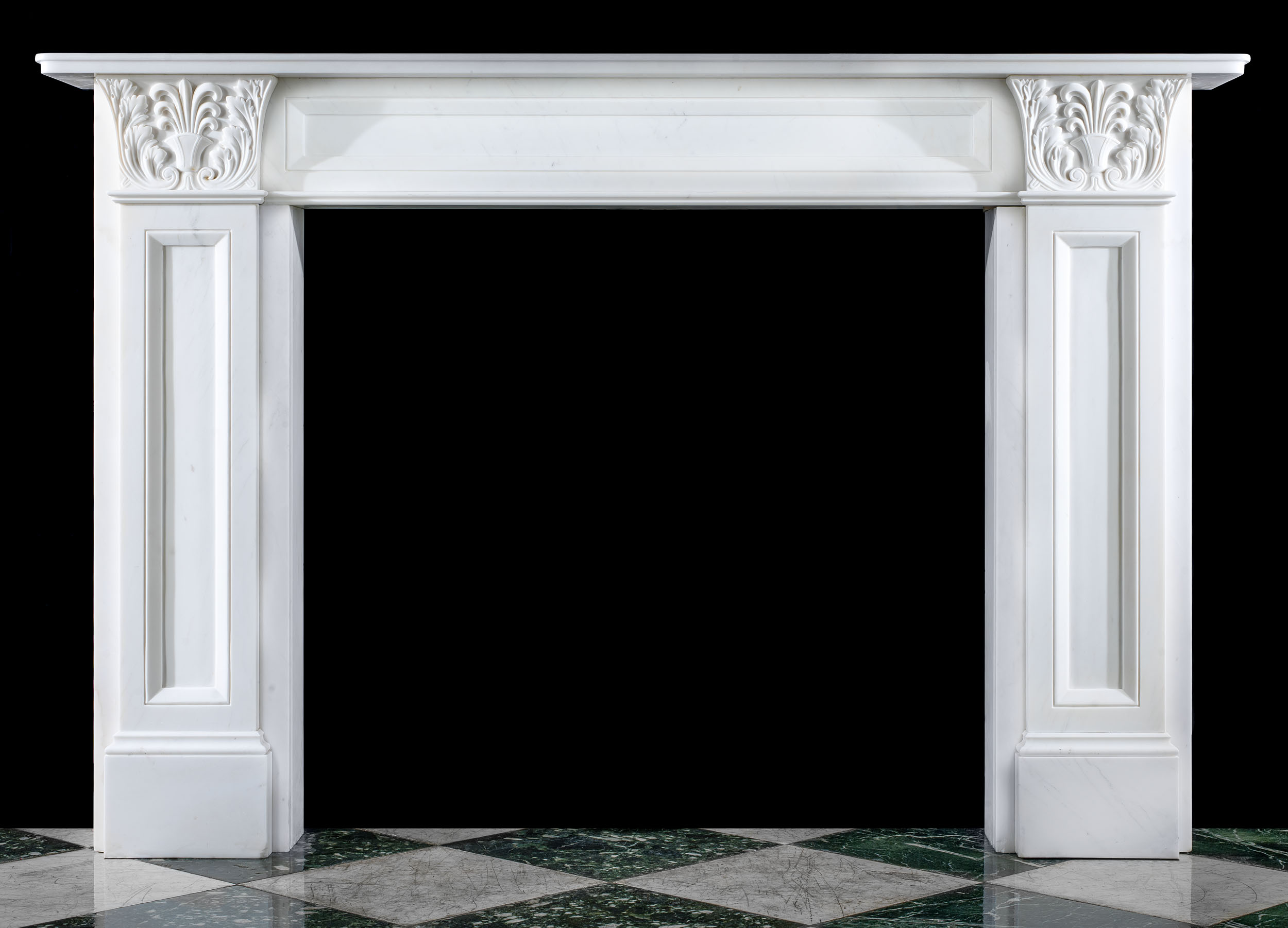 A Regency Greek Revival Style Marble Fireplace