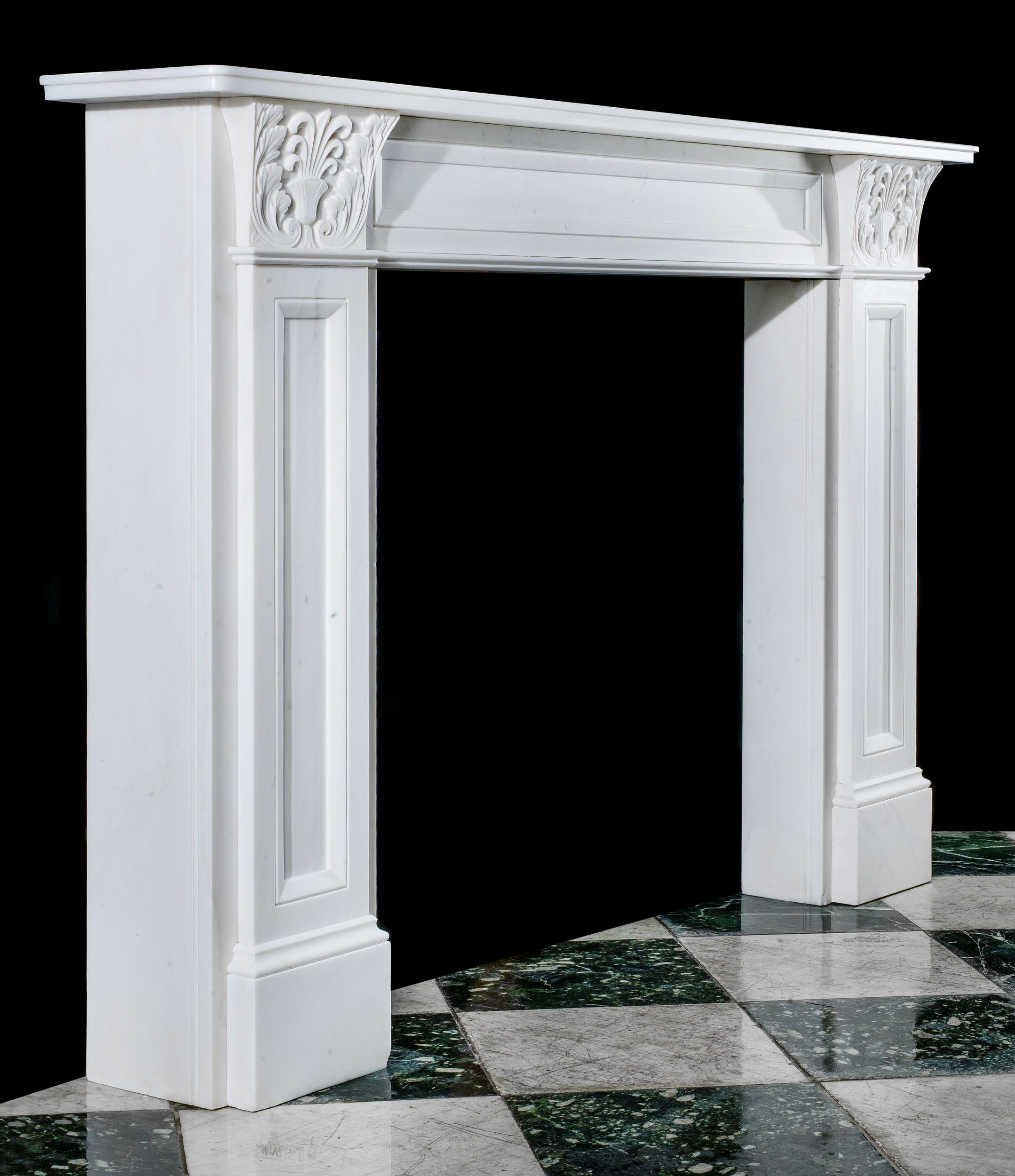 A Regency Greek Revival Style Marble Fireplace