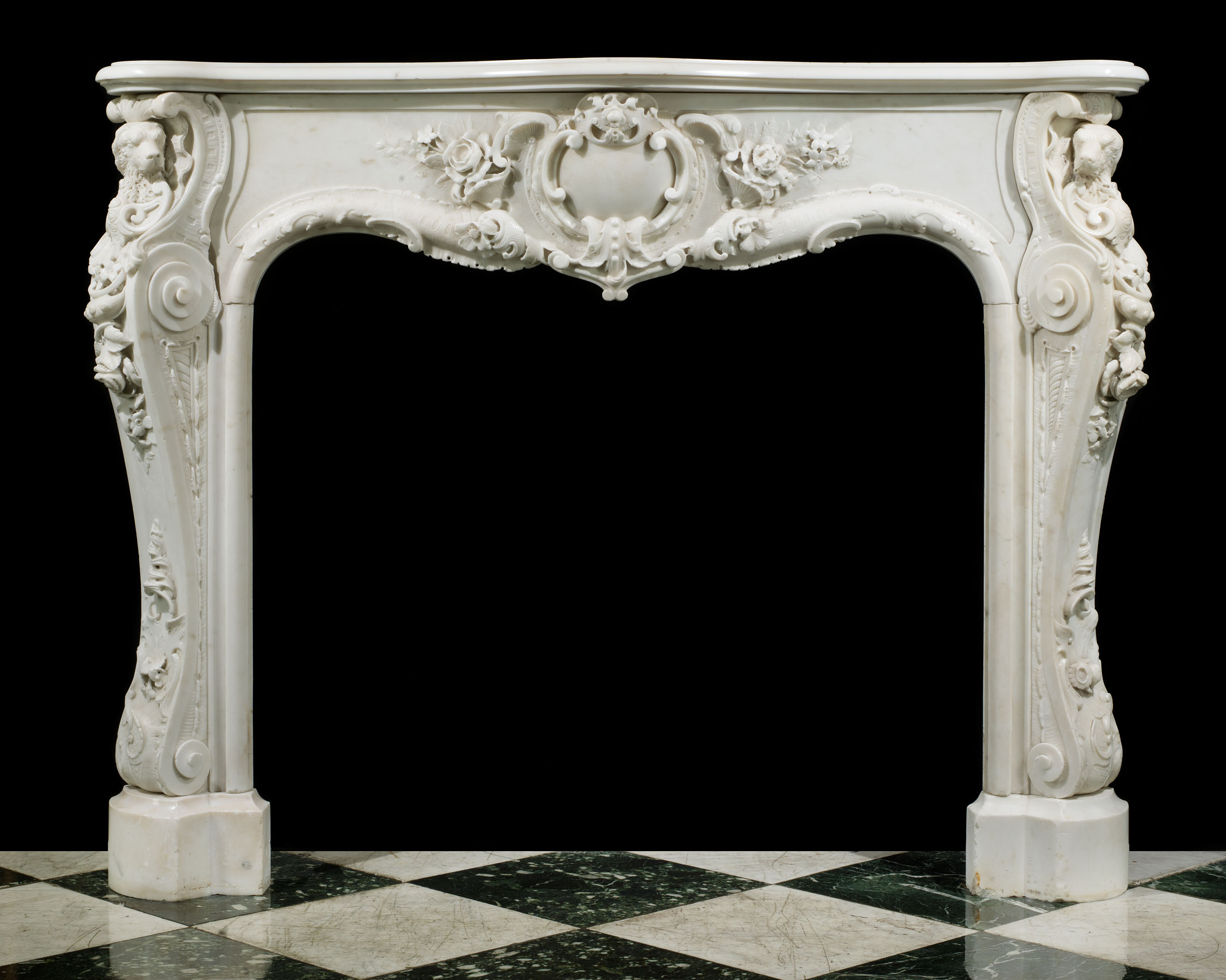 Statuary Marble English Rococo Fireplace



