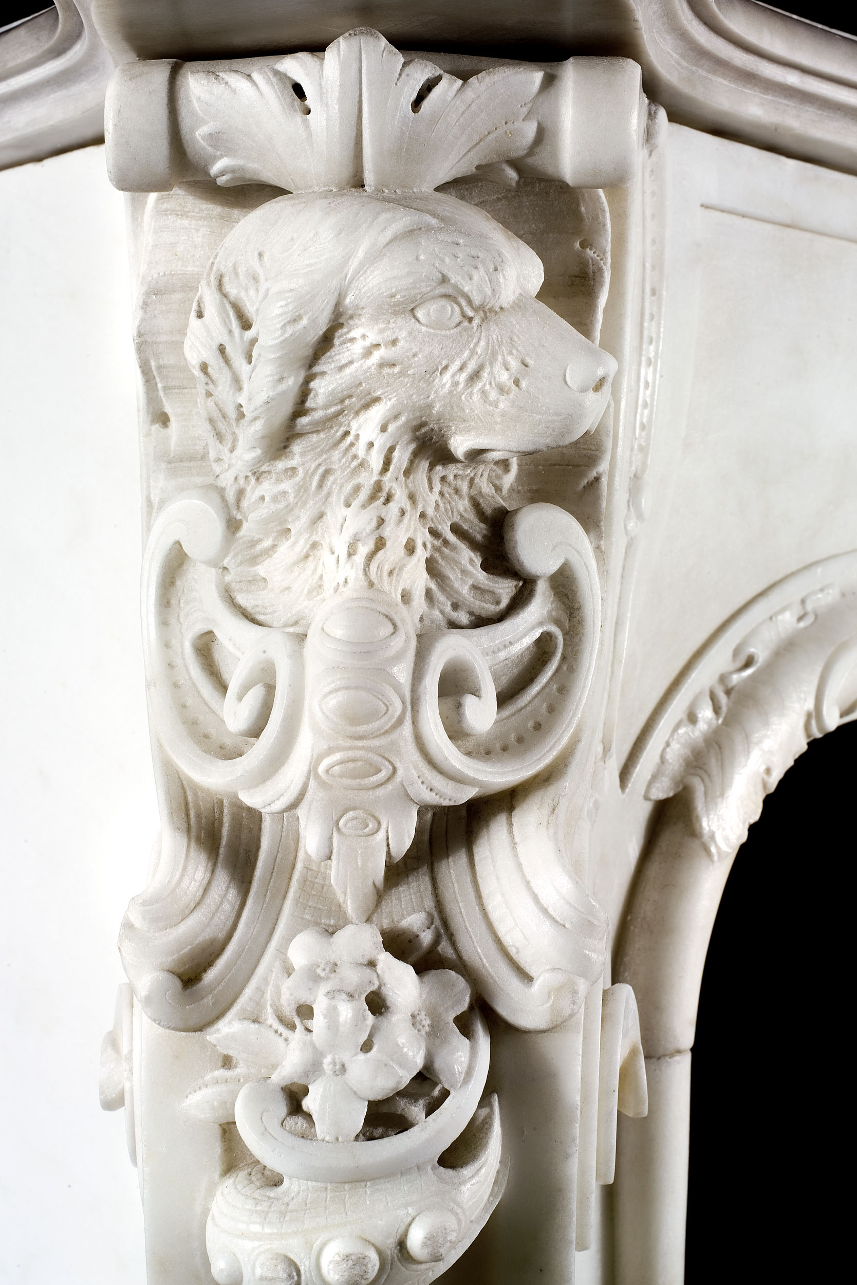 Statuary Marble English Rococo Fireplace



