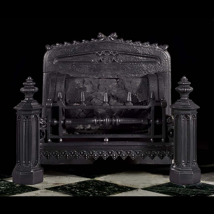 Antique Neo Gothic Regency fire basket     