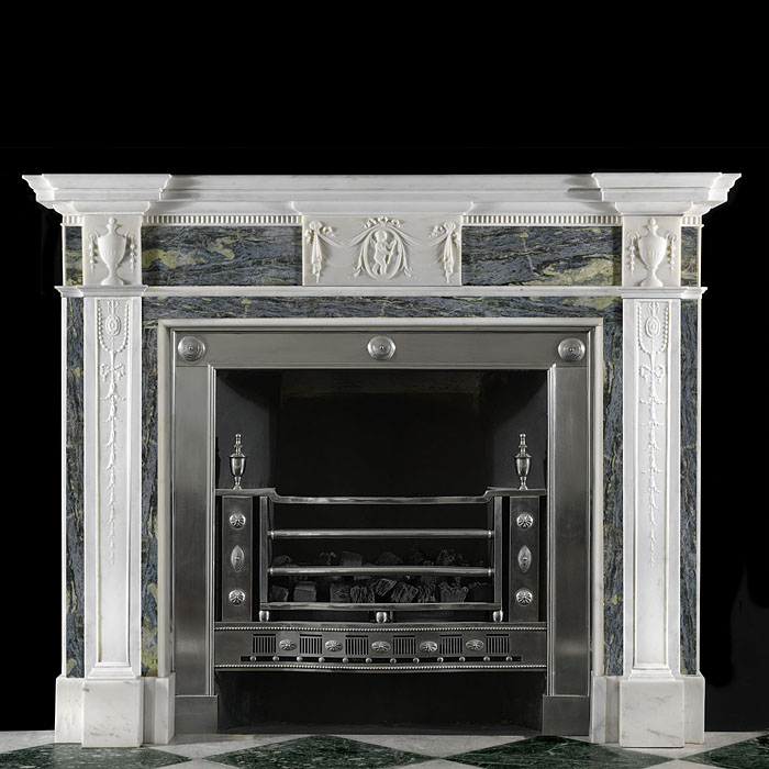 Statuary and Connemara Marble Georgian fireplace surround    