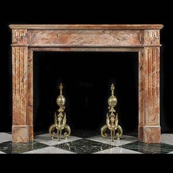 Antique Louis XVI pink Arabascato Marble fireplace mantel 

