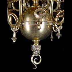 A Baroque style Dutch brass antique chandelier    