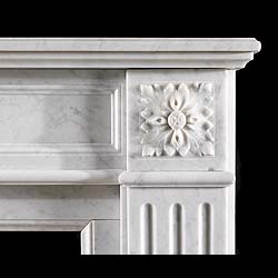A French Regency style carrara antique marble fireplace surround