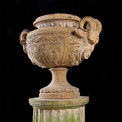  Roman Revival Terra Cotta antique Garden Urn

 

