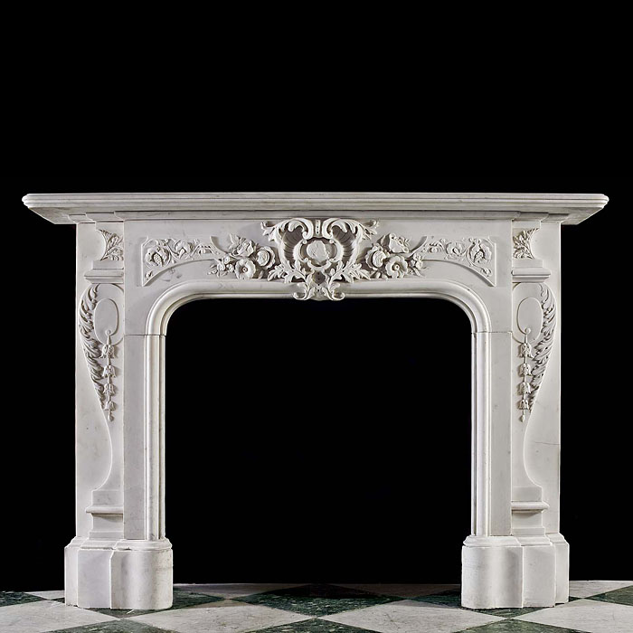 Flowers and fruits Victorian marble fireplace    