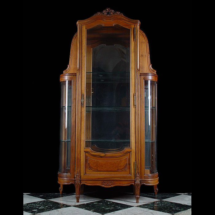 Antique Louis XVI style Walnut Display Cabinet
