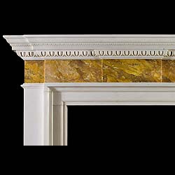 A 20th century Sienna & Statuary marble Palladian style fireplace surround 
