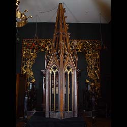  Antique Gothic Revival Oak Spire Canopy  
