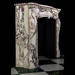 Antique French Breccia Marble Fireplace
