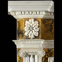 Neo Classical Style Floral Antique Marble Fireplace    