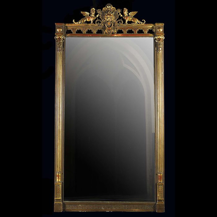A Renaissance Revival giltwood overmantel mirror    