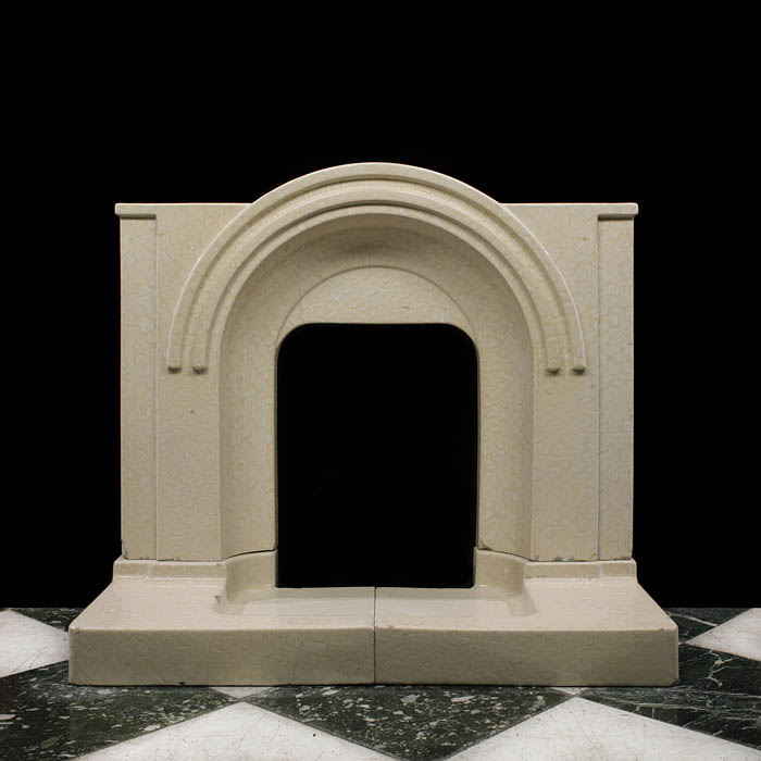  A glazed stoneware Art Deco fireplace surround   