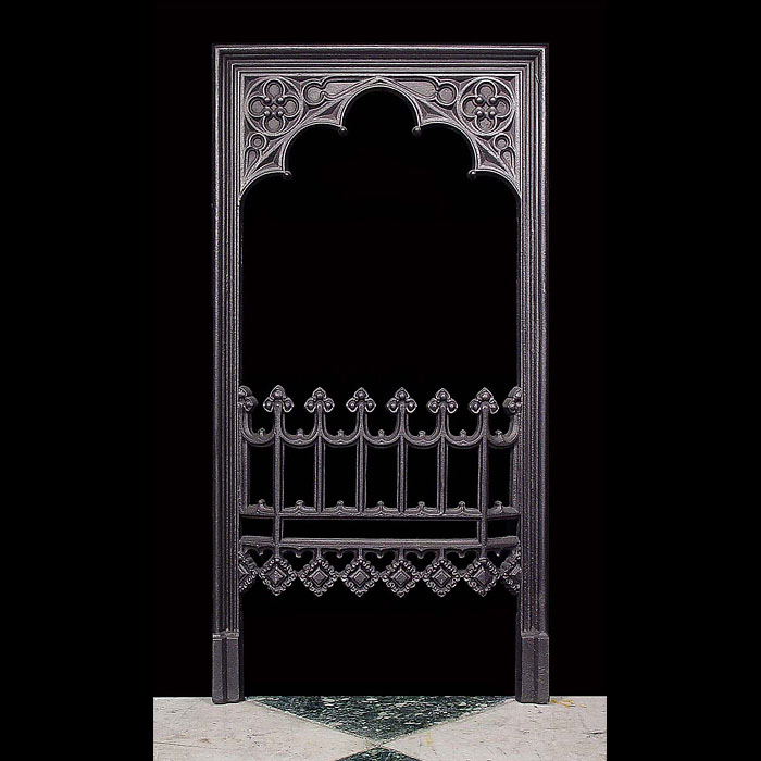 Antique Puginesque Gothic style Fireplace Insert. One of a Pair
