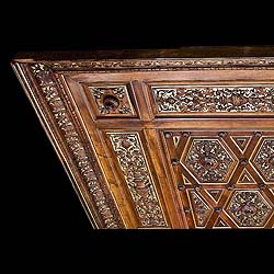  Rare 19th century walnut and giltwood antique ceiling 