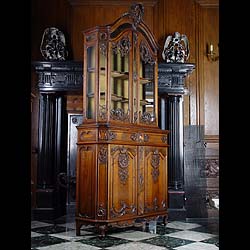 A Flemish Rococo Revival walnut collectors cabinet    