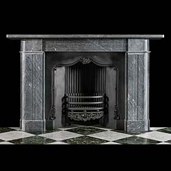 An Italian Bardiglio Marble Fireplace

