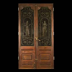 A pair of antique Victorian oak doors    