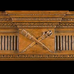 A small carved pine Antique fireplace surround