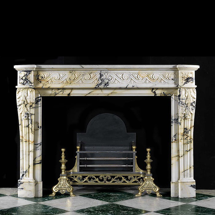 A Louis XVI Pavonazza Marble antique fireplace surround    