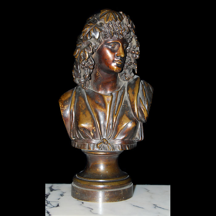 .A Victorian Bronze Bust of Dionysus