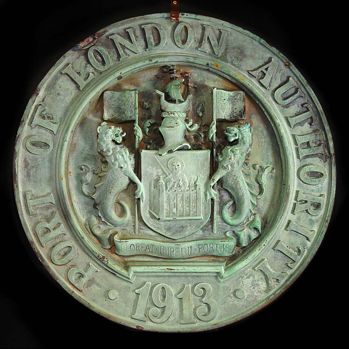  Antique Bronze Port of London Authority Plaque/Roundel
